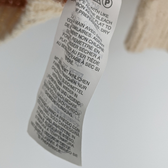 J Crew Mixed Stripe Pullover Knit Sweater Cotton Linen Nylon Blend Peach/Ivory S - Picture 11 of 11